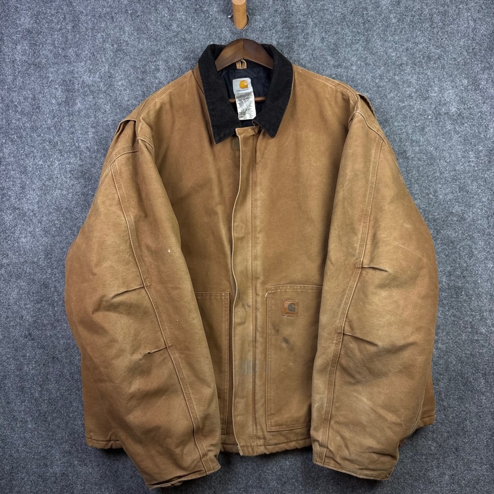 Carhartt Jacket Mens 3XL Tall Brown J22 BRN Arctic Quilt Lined Duck Canvas Work